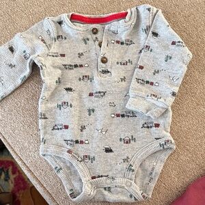Carter's Gray and Red Baby Onesie